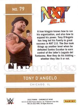 2022 Panini Chronicles WWE #79 Tony D'Angelo Back
