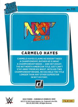 2022 Panini Chronicles WWE #111 Carmelo Hayes Back