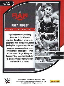 2022 Panini Chronicles WWE #125 Rhea Ripley Back