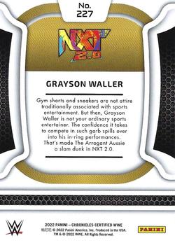 2022 Panini Chronicles WWE #227 Grayson Waller Back