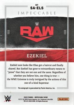 2022 Panini Impeccable WWE - Superstar Autographs #SA-ELS Ezekiel Back