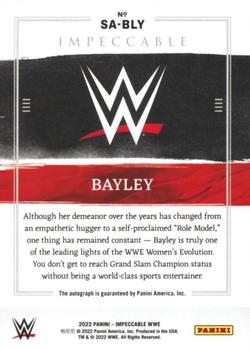 2022 Panini Impeccable WWE - Superstar Autographs Platinum #SA-BLY Bayley Back