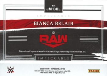 2022 Panini Impeccable WWE - Jumbo Materials #JM-BBL Bianca Belair Back