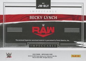 2022 Panini Impeccable WWE - Jumbo Materials #JM-BLY Becky Lynch Back