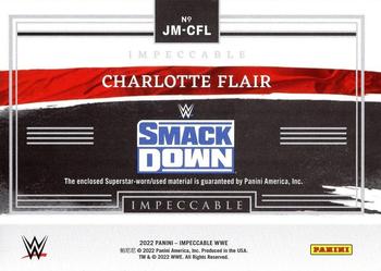 2022 Panini Impeccable WWE - Jumbo Materials #JM-CFL Charlotte Flair Back