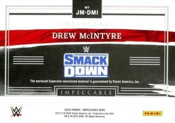 2022 Panini Impeccable WWE - Jumbo Materials #JM-DMI Drew McIntyre Back