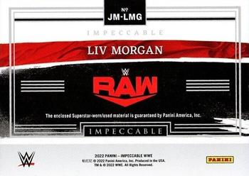 2022 Panini Impeccable WWE - Jumbo Materials #JM-LVM Liv Morgan Back