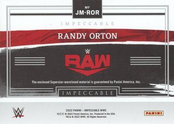 2022 Panini Impeccable WWE - Jumbo Materials #JM-ROR Randy Orton Back