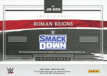 2022 Panini Impeccable WWE - Jumbo Materials #JM-RRN Roman Reigns Back