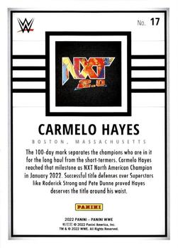 2022 Panini WWE #17 Carmelo Hayes Back