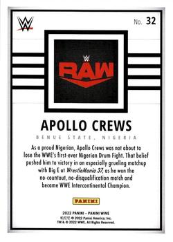 2022 Panini WWE #32 Apollo Crews Back