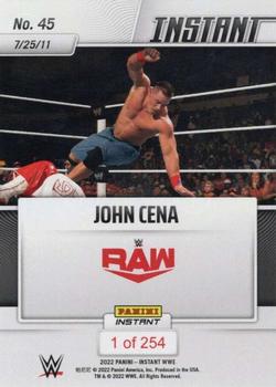 2022 Panini Instant WWE #45 John Cena Back