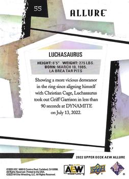 2022 Upper Deck Allure AEW #55 Luchasaurus Back