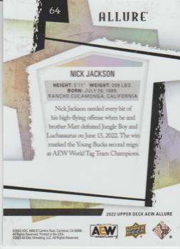 2022 Upper Deck Allure AEW #64 Nick Jackson Back