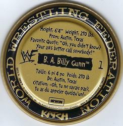 1999 Katch/Irwin Medallions - Gold Medallions #1 B.A. Billy Gunn Back