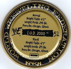 1999 Katch/Irwin Medallions - Gold Medallions #51 L.O.D. 2000 Back