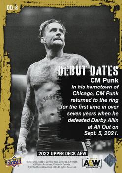 2022 Upper Deck AEW - Debut Dates Gold #DD-8 CM Punk Back