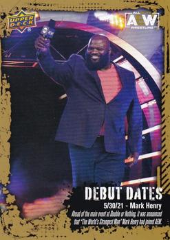 2022 Upper Deck AEW - Debut Dates Gold #DD-10 Mark Henry Front