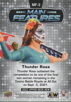 2022 Upper Deck AEW - Main Features Silver #MF-2 Thunder Rosa Back