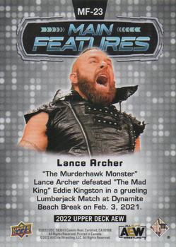 2022 Upper Deck AEW - Main Features Silver #MF-23 Lance Archer Back