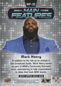 2022 Upper Deck AEW - Main Features Silver #MF-32 Mark Henry Back