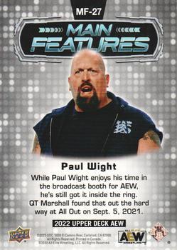 2022 Upper Deck AEW - Main Features Gold #MF-27 Paul Wight Back