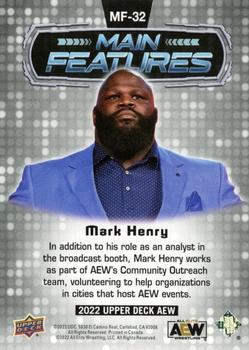 2022 Upper Deck AEW - Main Features Gold #MF-32 Mark Henry Back
