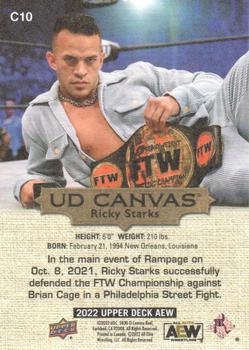 2022 Upper Deck AEW - UD Canvas Gold #C10 Ricky Starks Back
