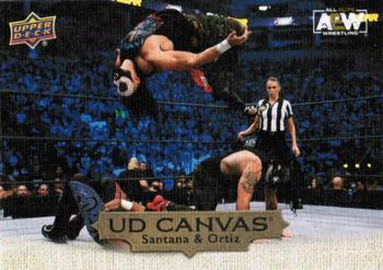 2022 Upper Deck AEW - UD Canvas Gold #C24 Santana / Ortiz Front