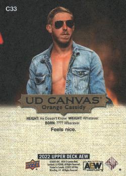 2022 Upper Deck AEW - UD Canvas Gold #C33 Orange Cassidy Back