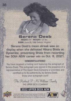 2022 Upper Deck AEW - Autographs #38 Serena Deeb Back