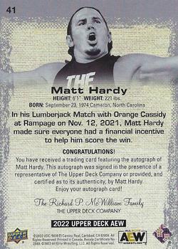 2022 Upper Deck AEW - Autographs #41 Matt Hardy Back