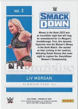 2022 Panini Chronicles WWE - Blue #3 Liv Morgan Back