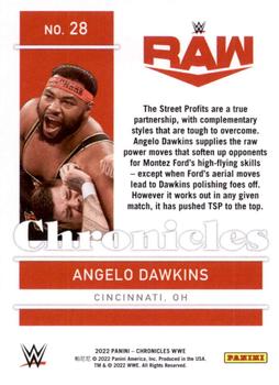 2022 Panini Chronicles WWE - Green #28 Angelo Dawkins Back