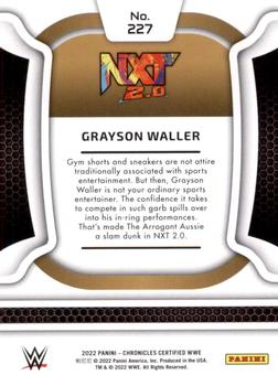 2022 Panini Chronicles WWE - Green #227 Grayson Waller Back