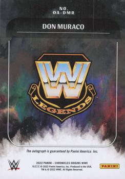 2022 Panini Chronicles WWE - Origins Autographs Platinum #OA-DMR Don Muraco Back