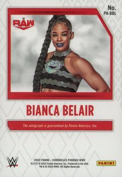 2022 Panini Chronicles WWE - Phoenix Autographs #PA-BBL Bianca Belair Back
