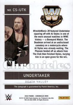 2022 Panini Chronicles WWE - Chronicles Signatures Gold #CS-UTK Undertaker Back