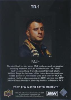 2022 Upper Deck AEW Match Dated Moments - Top Ranked Achievements #TR-1 MJF Back