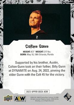 2023 Upper Deck AEW #2 Colten Gunn Back