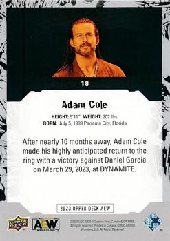 2023 Upper Deck AEW #18 Adam Cole Back