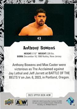 2023 Upper Deck AEW #43 Anthony Bowens Back