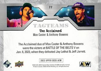 2023 Upper Deck AEW #77 Max Caster / Anthony Bowens Back