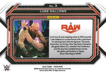2023 Panini Prizm WWE #3 Luke Gallows Back