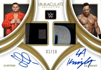 2022 Panini Immaculate Collection WWE - Dual Autographed Memorabilia #DM-GLA Gunther / LA Knight Front