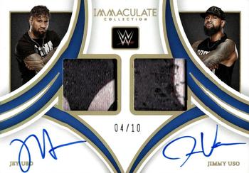2022 Panini Immaculate Collection WWE - Dual Autographed Memorabilia #DM-USO Jey Uso / Jimmy Uso Front