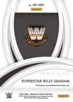 2022 Panini Immaculate Collection WWE - Heralded Signatures #HS-SBG Superstar Billy Graham Back