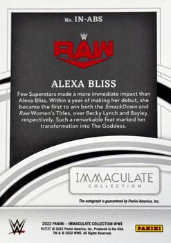 2022 Panini Immaculate Collection WWE - Immaculate Nicknames #IN-ABS Alexa Bliss Back