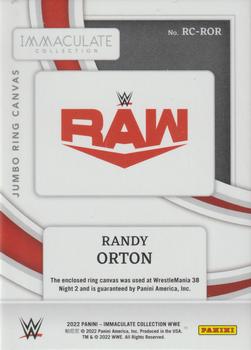 2022 Panini Immaculate Collection WWE - Jumbo Ring Canvas #RC-ROR Randy Orton Back