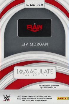 2022 Panini Immaculate Collection WWE - Marks of Greatness #MG-LVM Liv Morgan Back